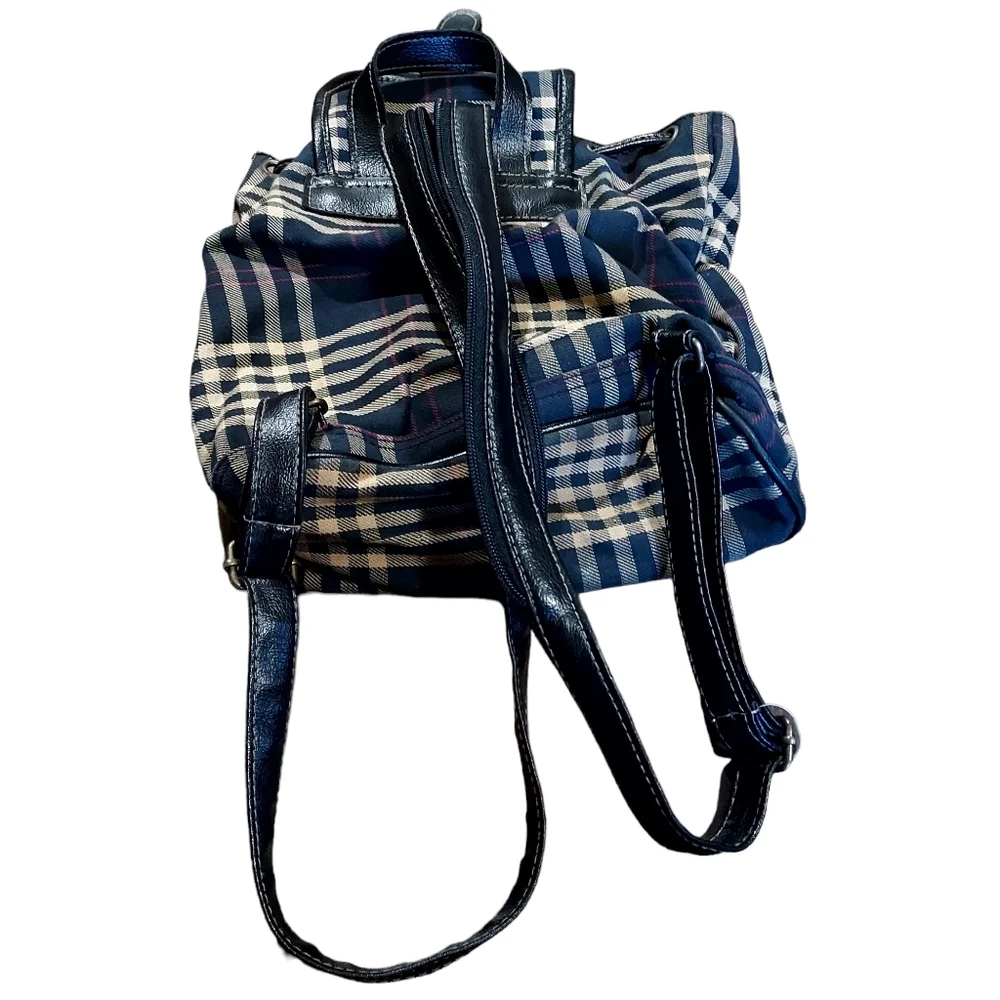 Vtg mini backpack Plaid 90s 100% Cotton clueless nostalgic dimensions 11